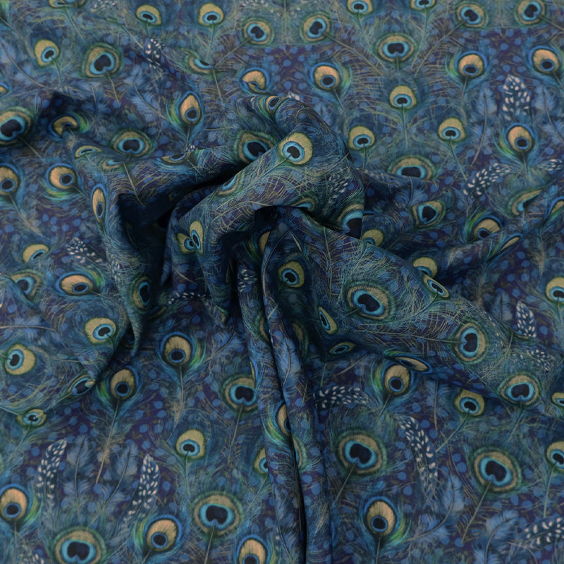 Blue Peacock Print Liberty Fabrics Tana Lawn™ Cotton
