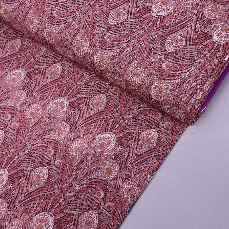 100% Cotton Tana Lawn™ Liberty Cotton Lawn Fabric - Burgundy and Pink Queen Hera print