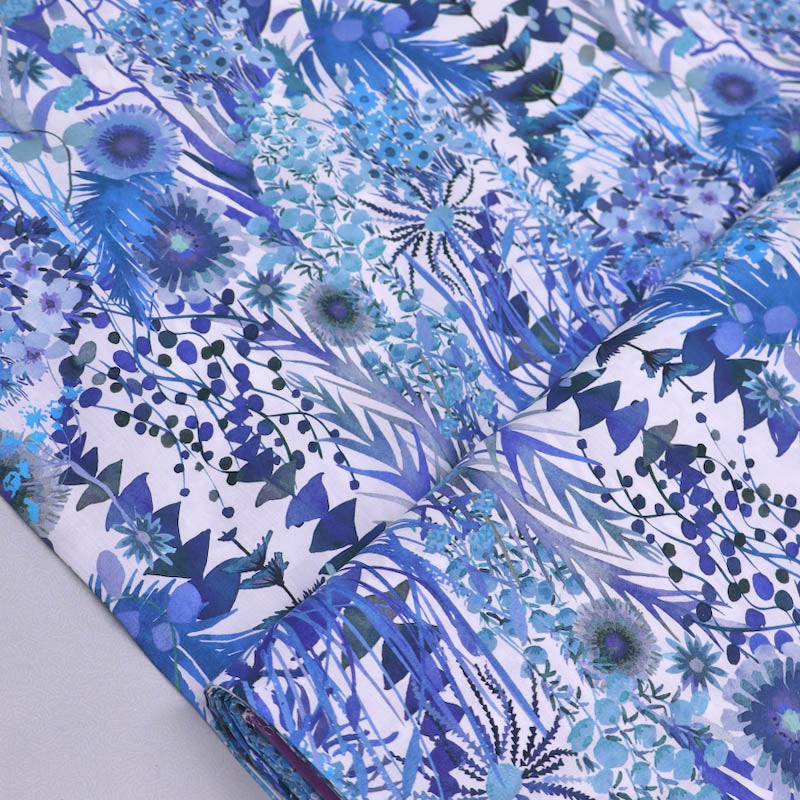 100% Cotton Liberty Cotton Lawn Fabric - Tresco Blue