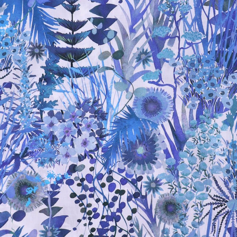 100% Cotton Liberty Cotton Lawn Fabric - Tresco Blue