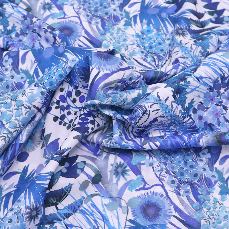 100% Cotton Liberty Cotton Lawn Fabric - Tresco Blue