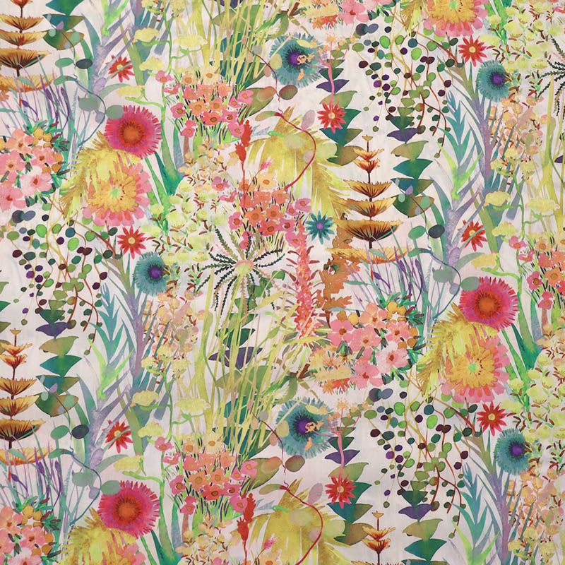100% Cotton Liberty Fabrics Tana Lawn™ Cotton - Pastel Yellow and Pink - Tresco design