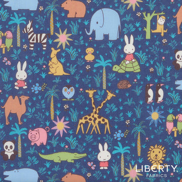 Liberty Fabrics Tana Lawn™ Cotton - Zoology - Navy Blue