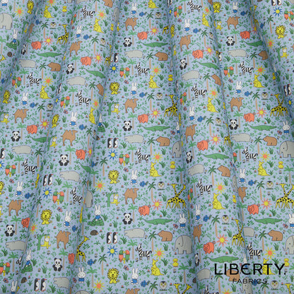 Liberty Fabrics Tana Lawn™ Cotton - Zoology - Pale Blue