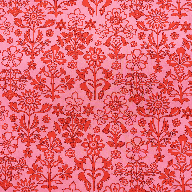 100% Cotton Bright Pink Floral Liberty Fabric - Marlow Mono
