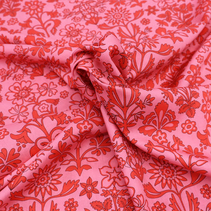 100% Cotton Bright Pink Floral Liberty Fabric - Marlow Mono
