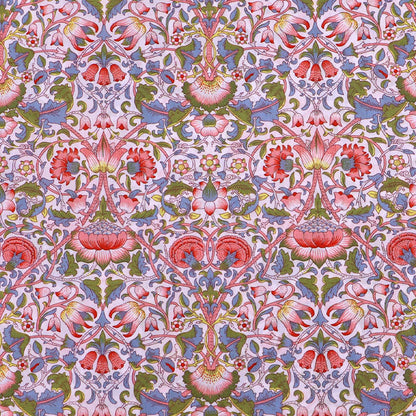 100% Cotton Tana Lawn™ Liberty Cotton Lawn Fabric - Lodden- pink, green and blue floral design on a white background
