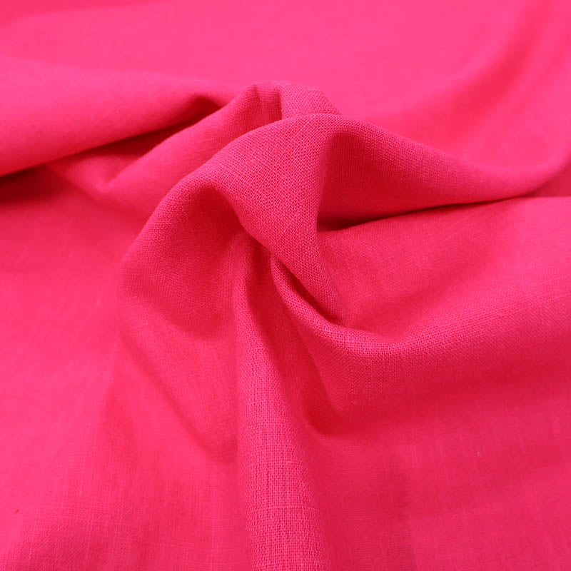 75% Linen 25% Cotton Bright Pink Linen Cotton Mix Fabric