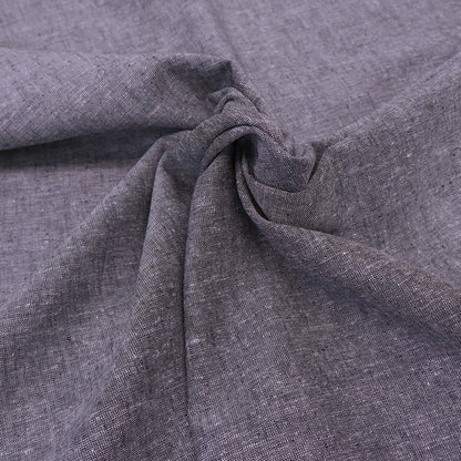55% Linen and 45% Cotton Linen Blend Chambray Fabric - Plain Dark Grey