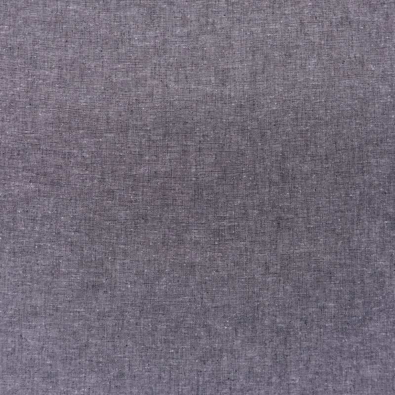 55% Linen and 45% Cotton Linen Blend Chambray Fabric - Plain Dark Grey