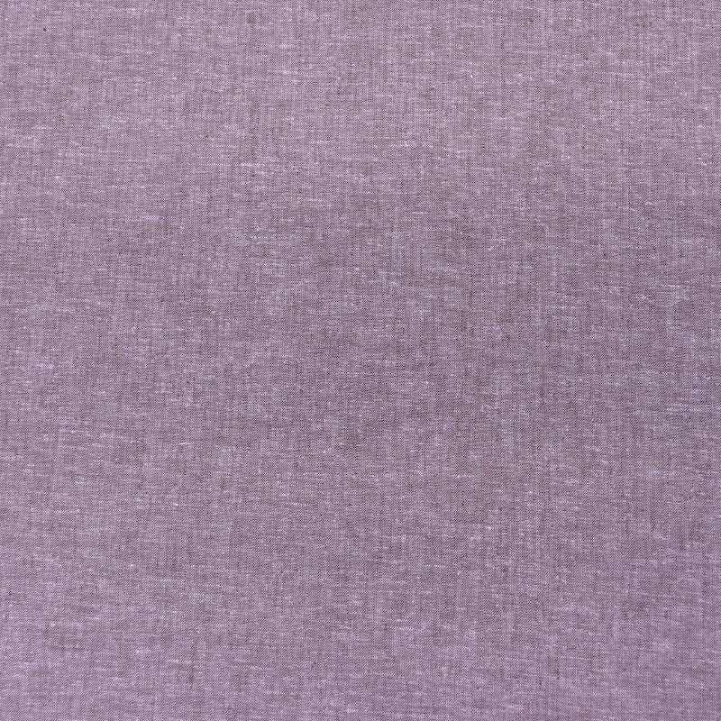55% Linen 45% Cotton Linen Blend Chambray Fabric - Plain Mink Brown