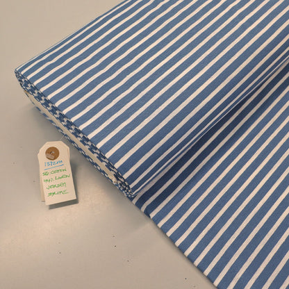 Linen and Cotton Jersey - Stripe - Blue