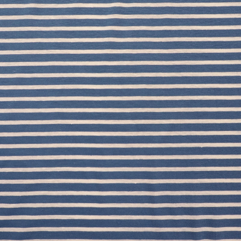 Linen and Cotton Jersey - Stripe - Blue
