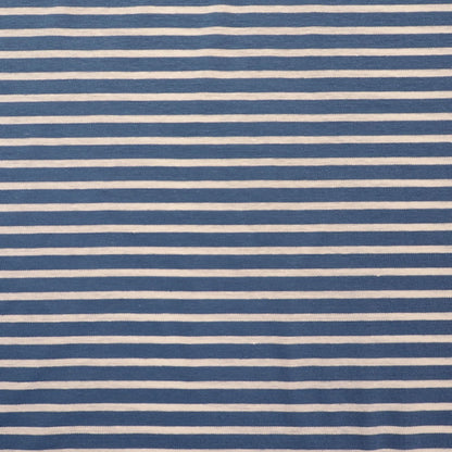 Linen and Cotton Jersey - Stripe - Blue