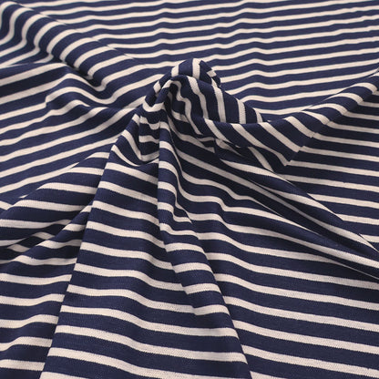 Linen and Cotton Jersey - Stripe - Navy