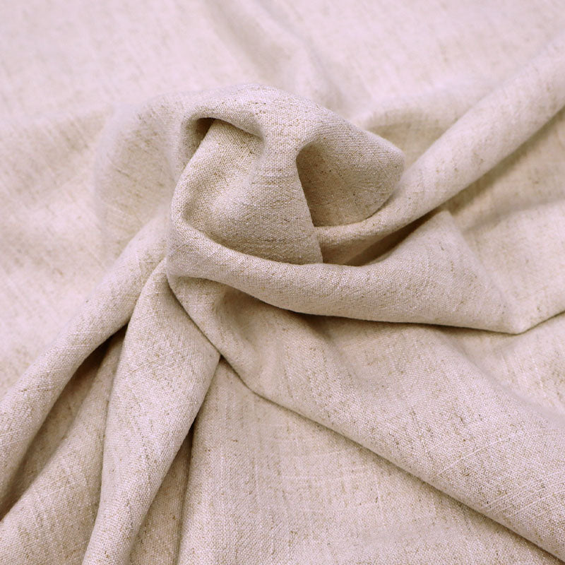 70% Viscose 30% Linen Natural Oatmeal coloured Linen and Viscose Slub Fabric