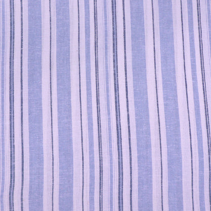 70% Viscose 30% LinenLinen and Viscose Blend Fabric - Blue and white Stripe