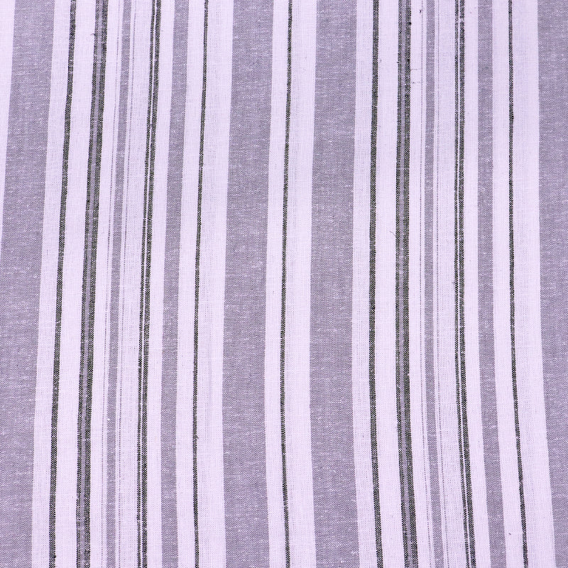 70% Viscose 30% Linen Linen and Viscose Blend Fabric - Grey and White Stripe