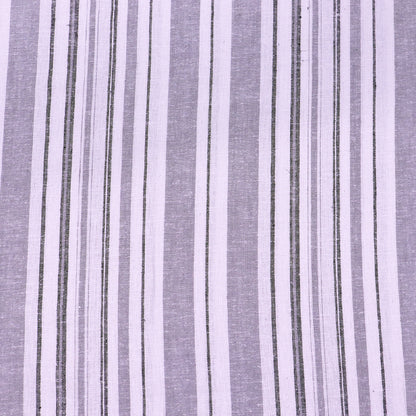 70% Viscose 30% Linen Linen and Viscose Blend Fabric - Grey and White Stripe