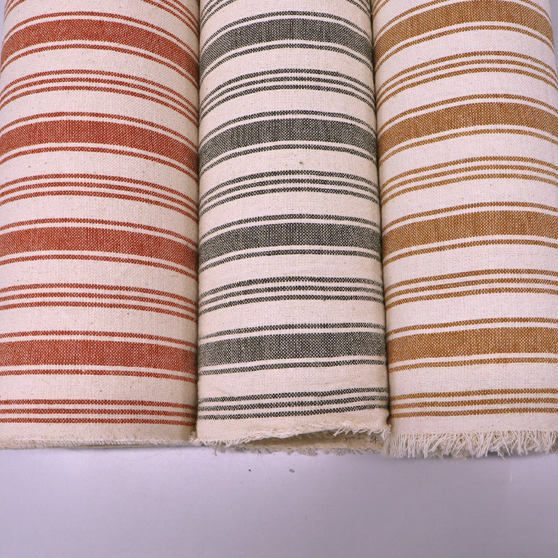 Indian Cotton - Lots of Stripes - Khaki