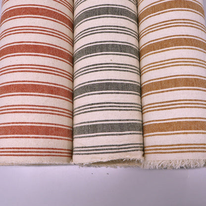 Indian Cotton - Lots of Stripes - Khaki