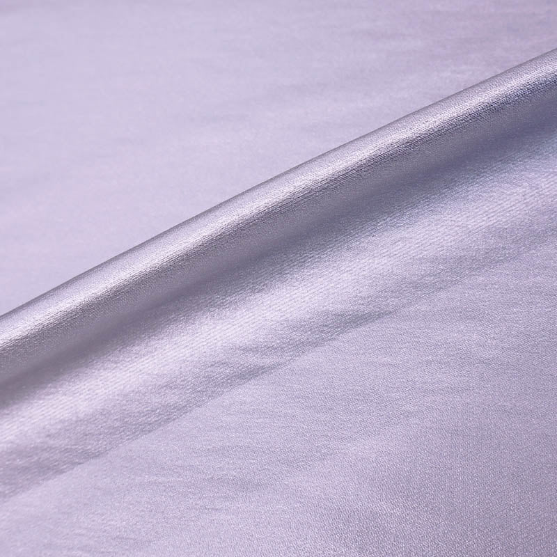 70% Viscose 23% Nylon 5% Polyurethane 2% Elastane Silver Metallic Stretch Twill Fabric