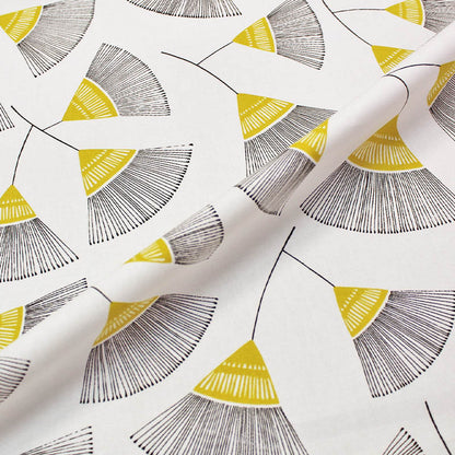 Yellow Persia Miss Print Furnishing Fabric on white 100% cotton