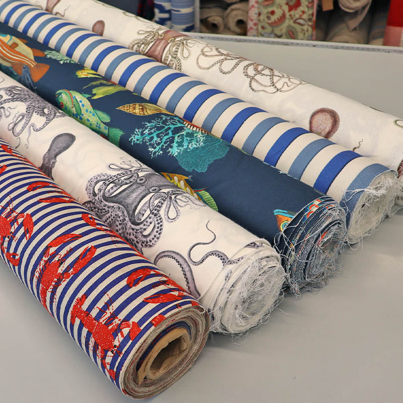 Furnishing Cotton Panama - Stripe - Lobster