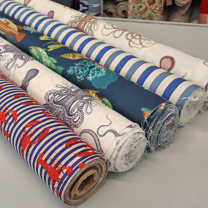 Furnishing Cotton Panama - Stripe - Lobster
