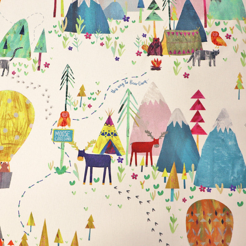 100% Cotton   White Mountain Animals Children's Furnishing Fabric