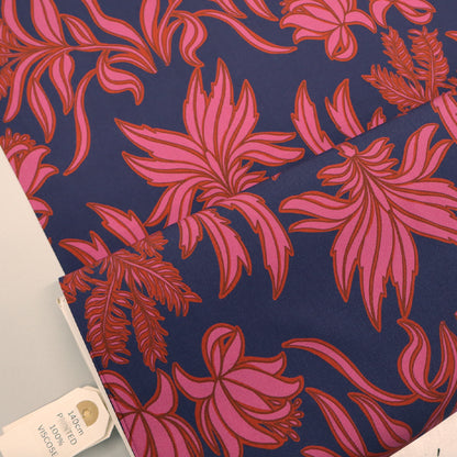 Navy Dressmaking Viscose - Flower Shop