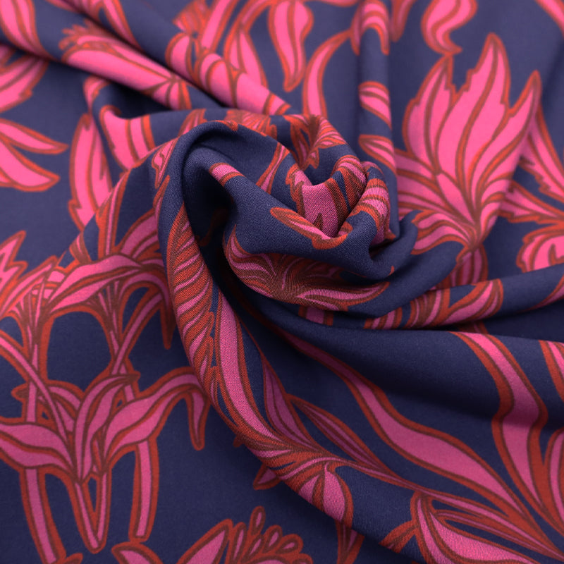 Navy Dressmaking Viscose - Flower Shop