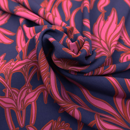 Navy Dressmaking Viscose - Flower Shop
