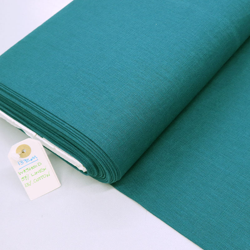 Nearly Pure Washed Linen - Petrol