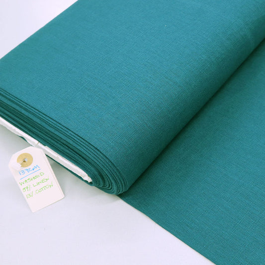 Nearly Pure Washed Linen - Petrol