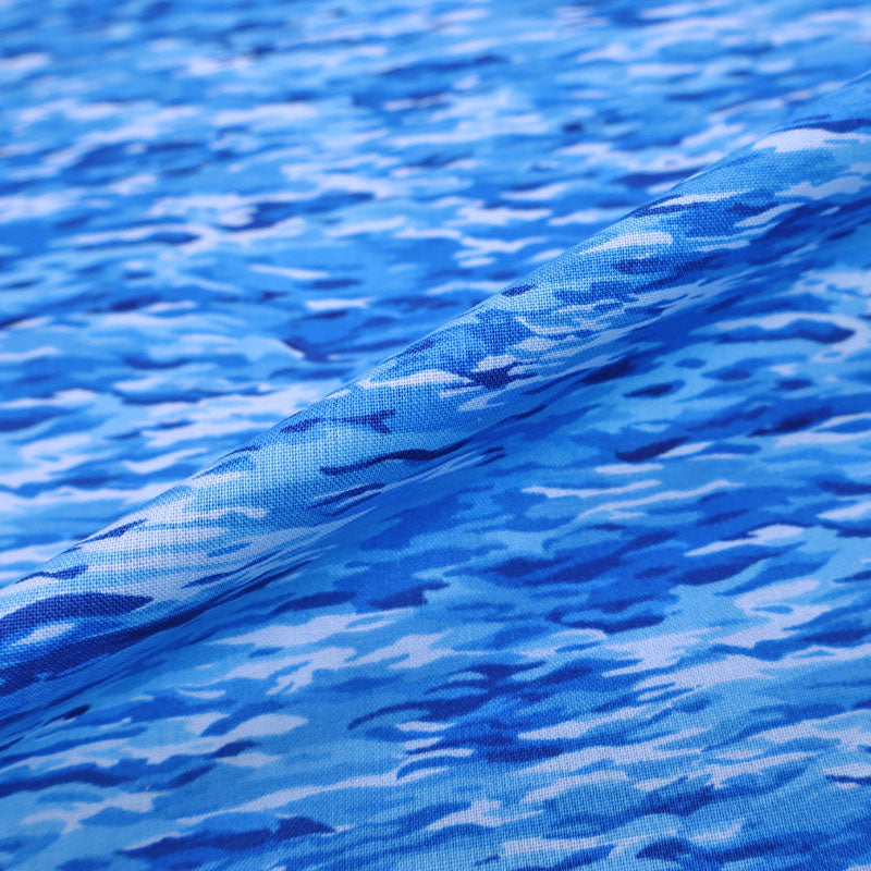 100% Cotton Blue Sea Print Patchwork and Quilting Fabric