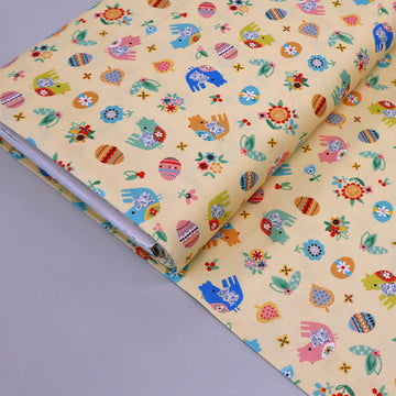 100% Cotton Novelty Cotton Fabric - Yellow Easter Chick