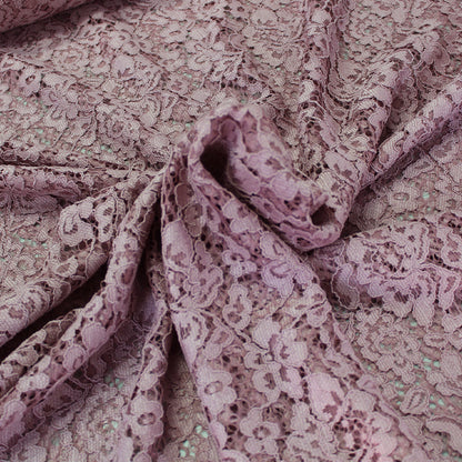 dusky purple lace fabric high quality nylon corded lace