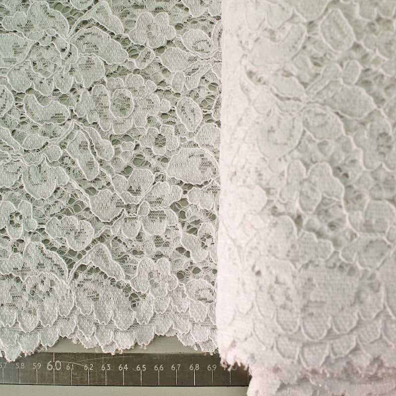 Cream Lace Fabric Polyester corded