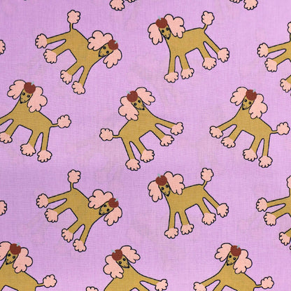 Organic Cotton Poplin - Lilac - Poodles in the Park