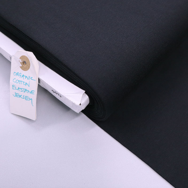 95% Cotton 5% Elastane
Organic Jersey Fabric - Black