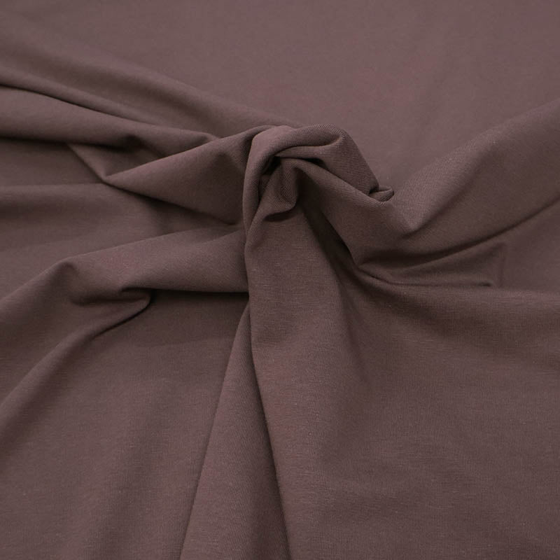 95% Cotton 5% Elastane Dark Brown Organic Cotton Jersey Fabric