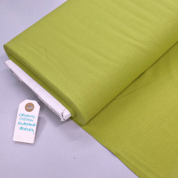  95% Cotton 5% Elastane Lime Green Organic Cotton Jersey Fabric 
