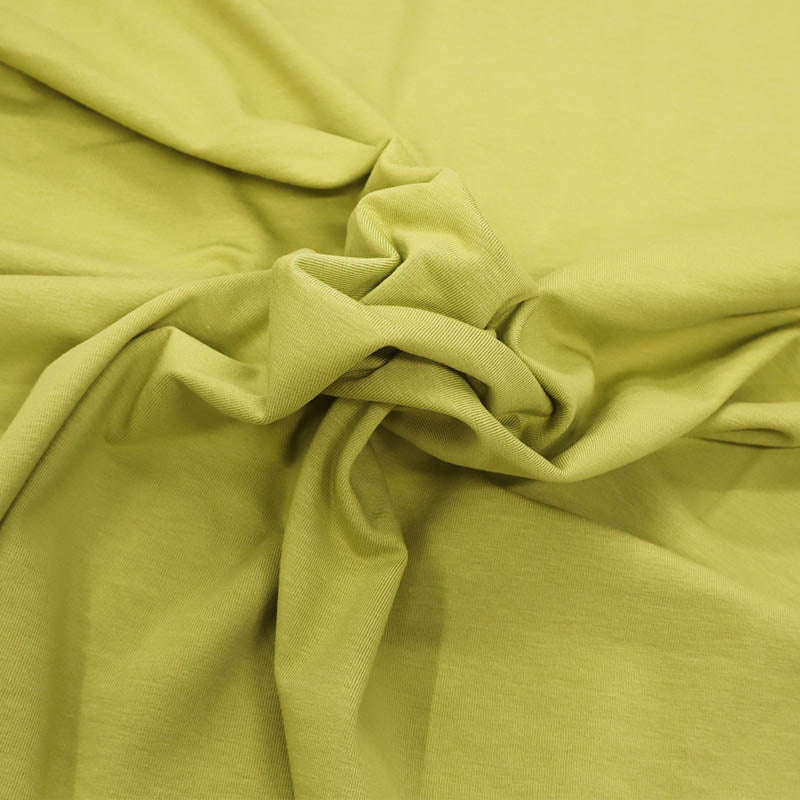  95% Cotton 5% Elastane Lime Green Organic Cotton Jersey Fabric 