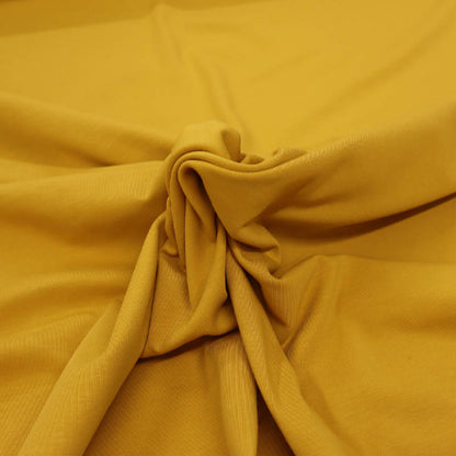 95% Cotton 5% Elastane Mustard Yellow Organic Cotton Jersey Fabric