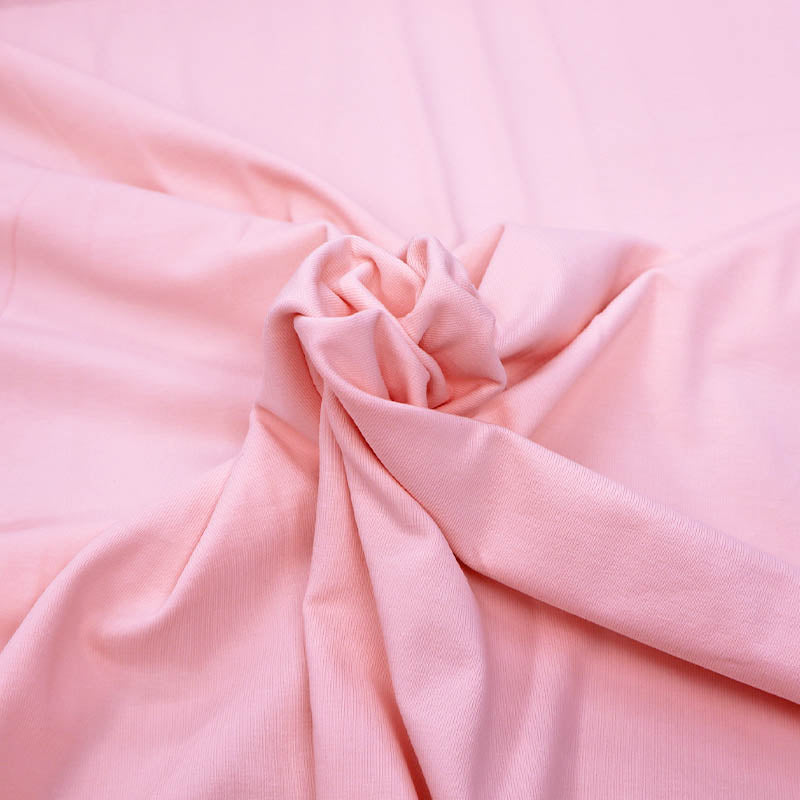 95% Cotton 5% Elastane Pale Pink Organic Cotton Jersey Fabric