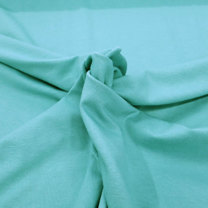 95% Cotton 5% Elastane Spearmint Green Organic Cotton Jersey Fabric