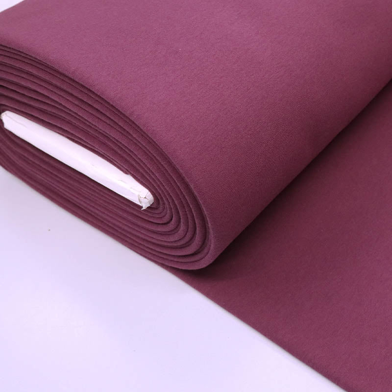 82% Organic Cotton 18% Recycled Polyester Berry Dark Red Sweatshirt fabric