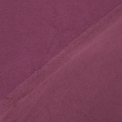 82% Organic Cotton 18% Recycled Polyester Berry Dark Red Sweatshirt fabric