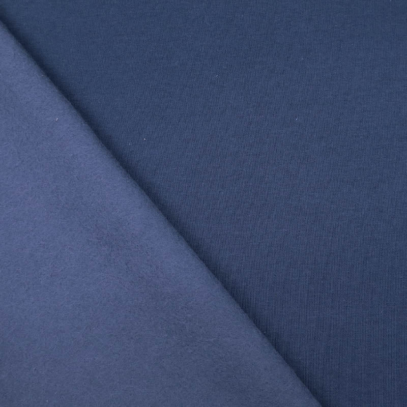82% Organic Cotton 18% Recycled Polyester Dark Blue Sweatshirt fabric